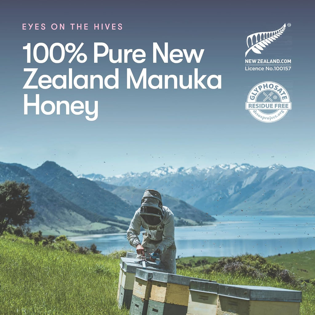 . Raw Manuka Honey UMF 20+ / MGO 829+ – Monofloral, Independently Lab-Tested – New Zealand Origin, QR Traceable – 250G