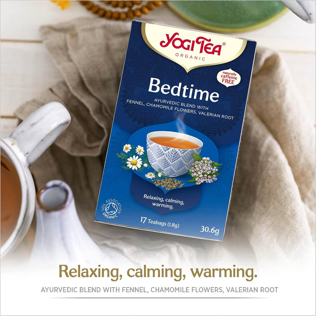 , Bedtime, Organic Herbal Tea, Naturally Caffeine Free, Blend of Fennel, Chamomile Flowers and Valerian Root, 6 Packs X 17 Tea Bags (102 Teabags Total)