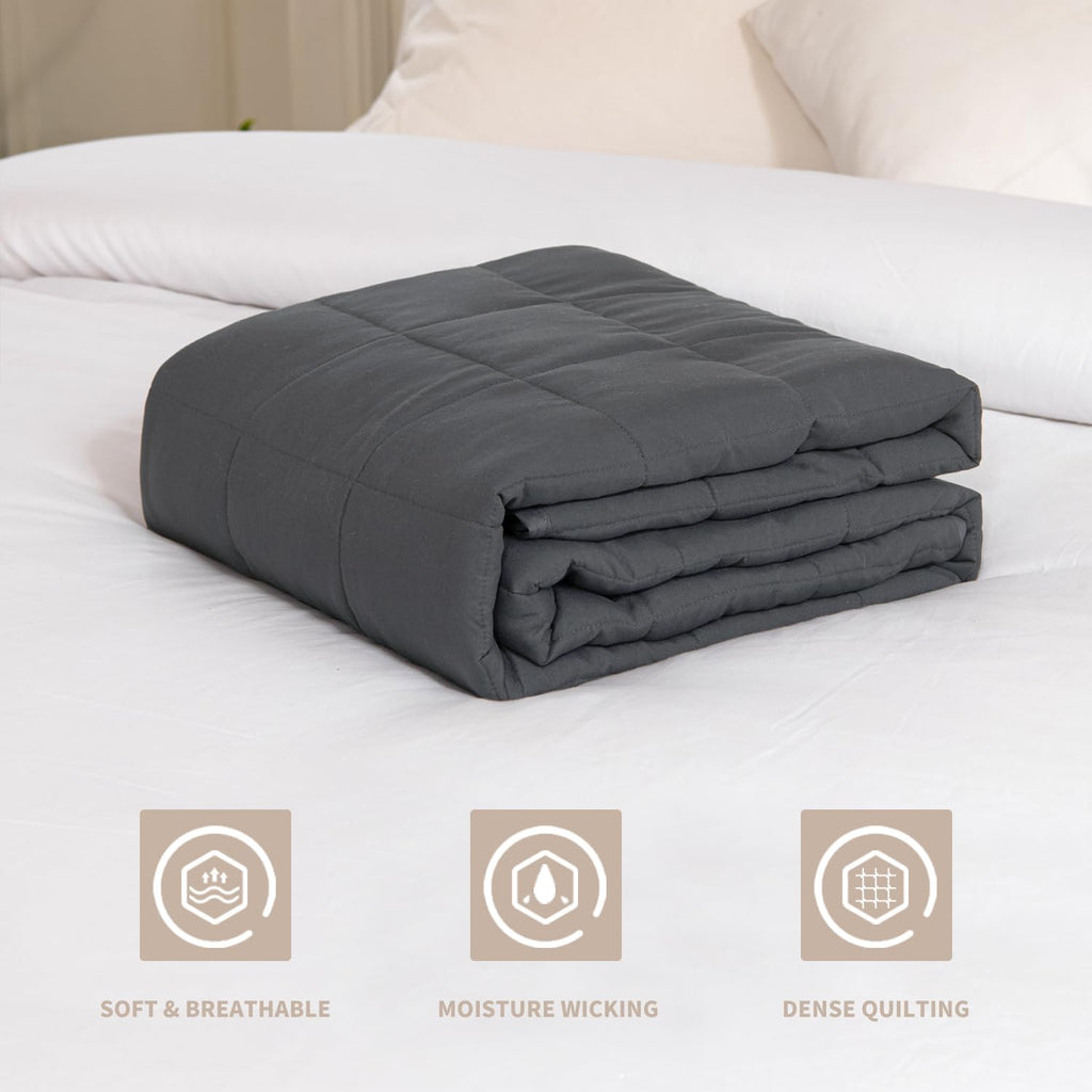 Weighted Blanket Stress Relief Wellbeing Blanket Sensory Calming Relaxing Blankets for Adult (Grey, 6Kg, 125X180Cm)
