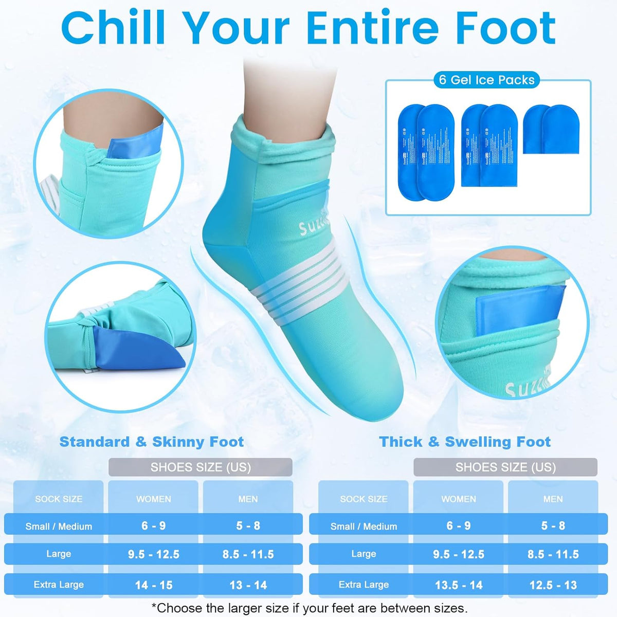 Cold Therapy Socks & Hand Ice Pack Cold Gloves for Chemotherapy Neuropathy, Chemo Care Package for Women and Men, Ideal for Plantar Fasciitis, Carpal Tunnel, S/M