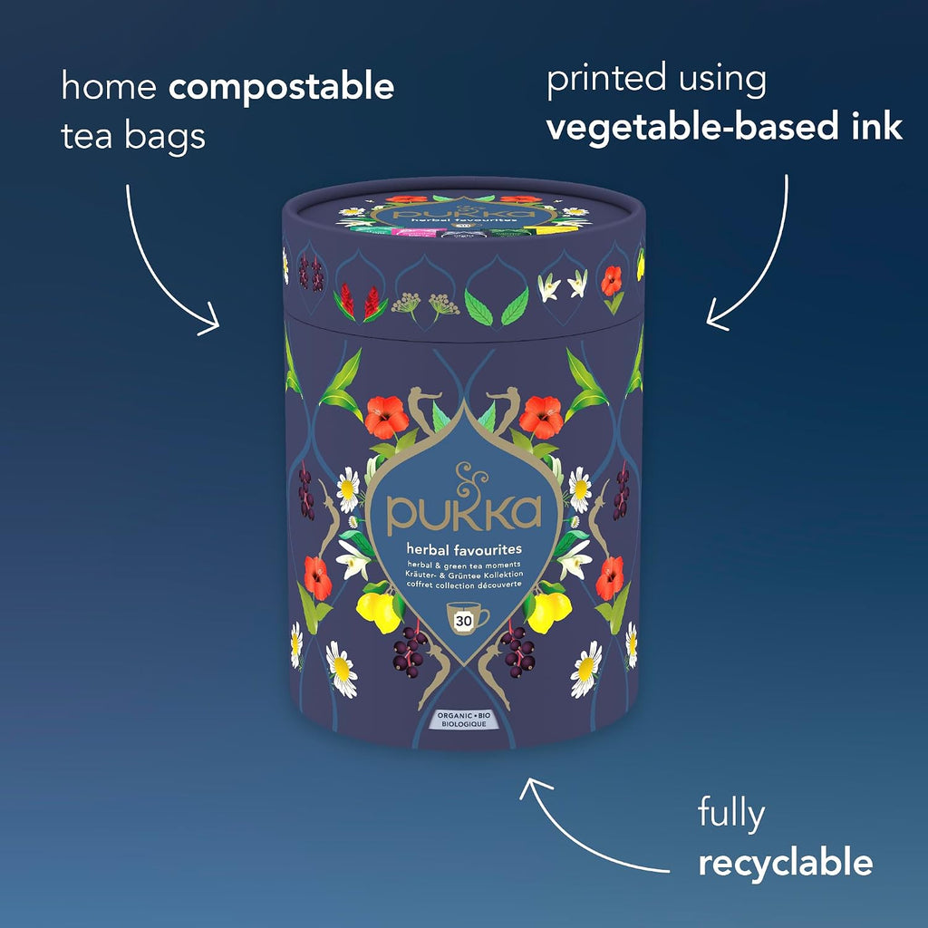 Gourmet Favourites Herbal Tea Gift Set, 30 Teabags, 5 Flavours
