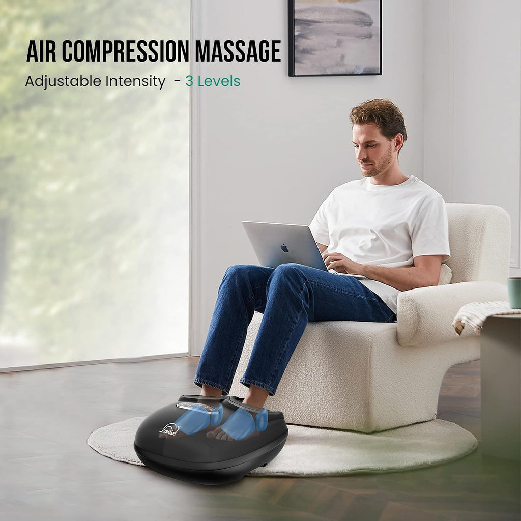 Foot Massager with Heat, Shiatsu Electric Massagers, 4D Deep Kneading Compression Vibration Foot Massagers Machine for Plantar Fasciitis, Neuropathy, Gifts for Men, Women