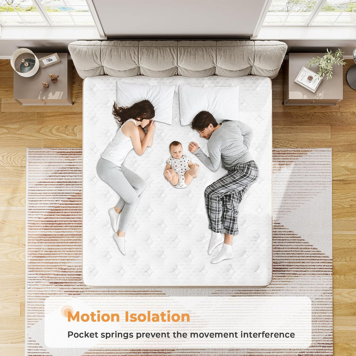 Mattress with Memory Foam Top 5FT UK King Mattress 150X200Cm