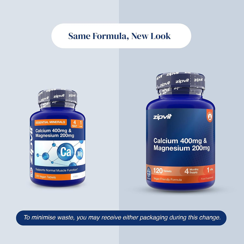 Calcium 400Mg & Magnesium 200Mg - 4 Months Supply - Vegan