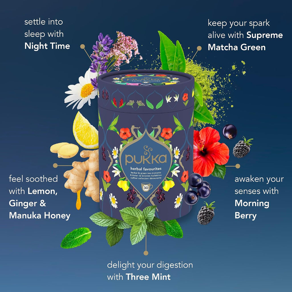 Gourmet Favourites Herbal Tea Gift Set, 30 Teabags, 5 Flavours