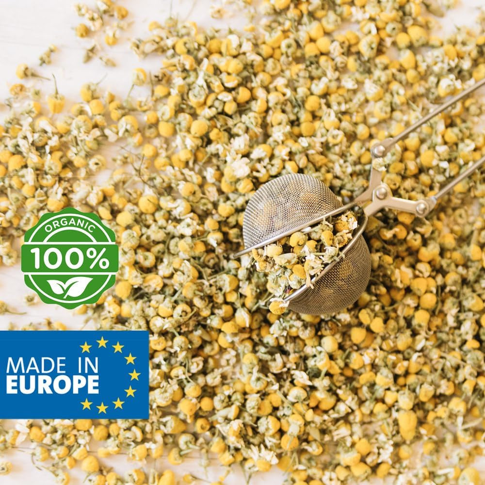 ORGANIC CHAMOMILE TEA Sourced in Europe, 100G | Camomile Tea Whole Flower, Digestion & Sleep Easy Tea | Camomile Flowers - Organic Wild Chamomile Flowers