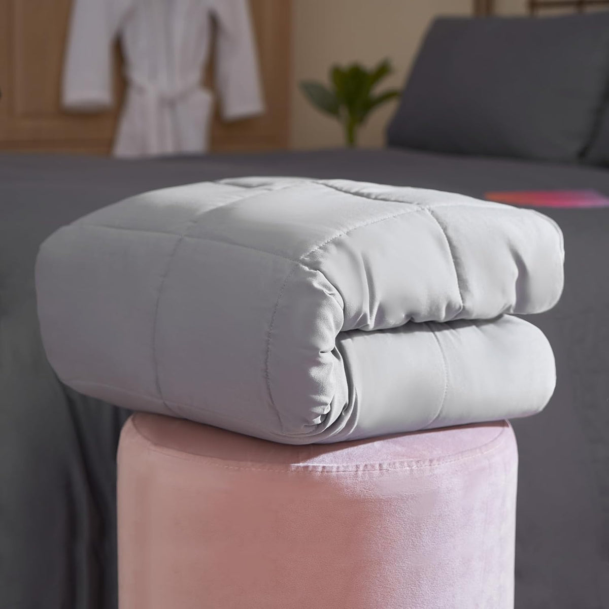 Weighted Blanket Adult 4Kg Silver Grey, Gifts for Women Men Therapy Autism Insomnia Anxiety Relief for Adults, Single - 125 X 150Cm - (Disclaimer Only Suitable for Age 3+ Years)