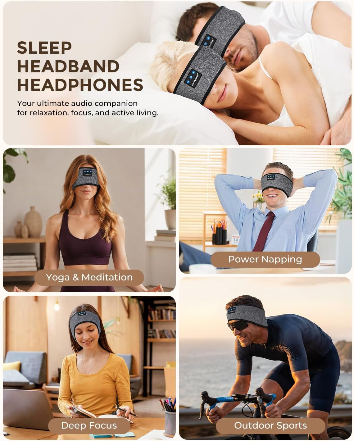 Cooling Sleep Headphones, Sleep Headband Headphones for Side Sleepers