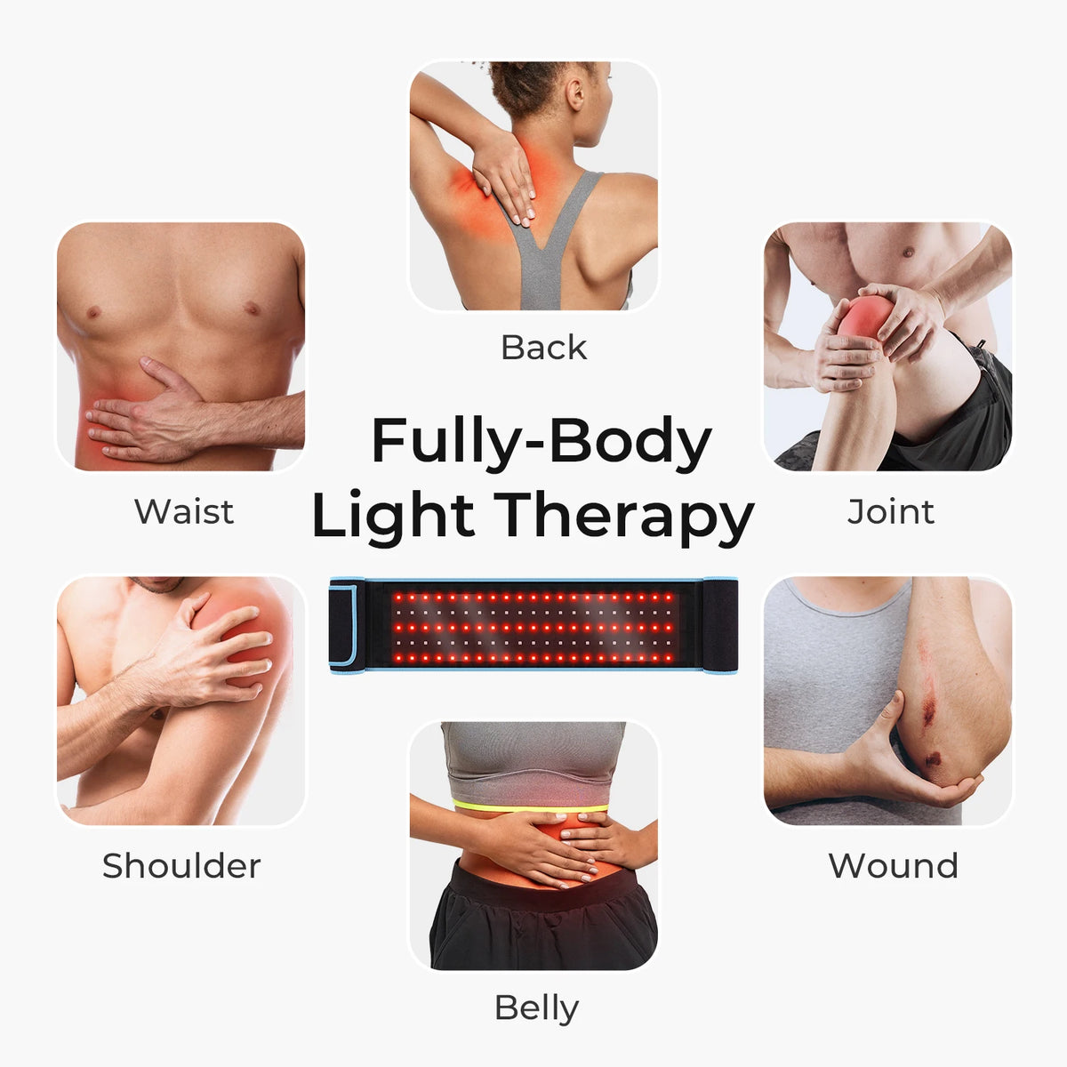 Red Light Health Care Belt 100 LED Infrared Lamp Red Light Therapy Massage Machine for Body Belt Back Waist Heating