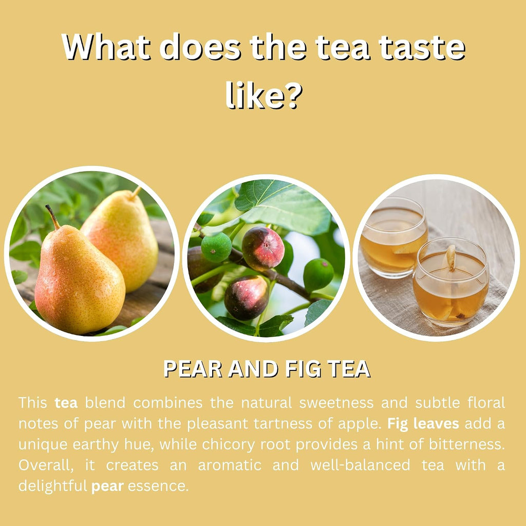 Pear & Fig Herbal Tea Bags – Premium GT, Caffeine-Free, 20 Bags