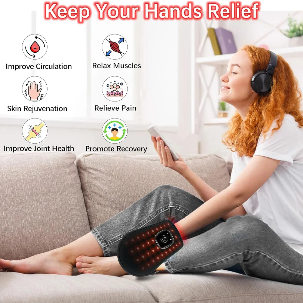 Red Light Therapy for Hand Pain Relief with 660Nm Red & 850Nm Infrared Light,Rechargeable LED near Infrared Light Therapy Glove