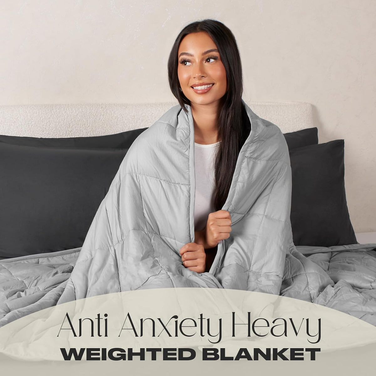 Weighted Blanket Adult 4Kg Silver Grey, Gifts for Women Men Therapy Autism Insomnia Anxiety Relief for Adults, Single - 125 X 150Cm - (Disclaimer Only Suitable for Age 3+ Years)