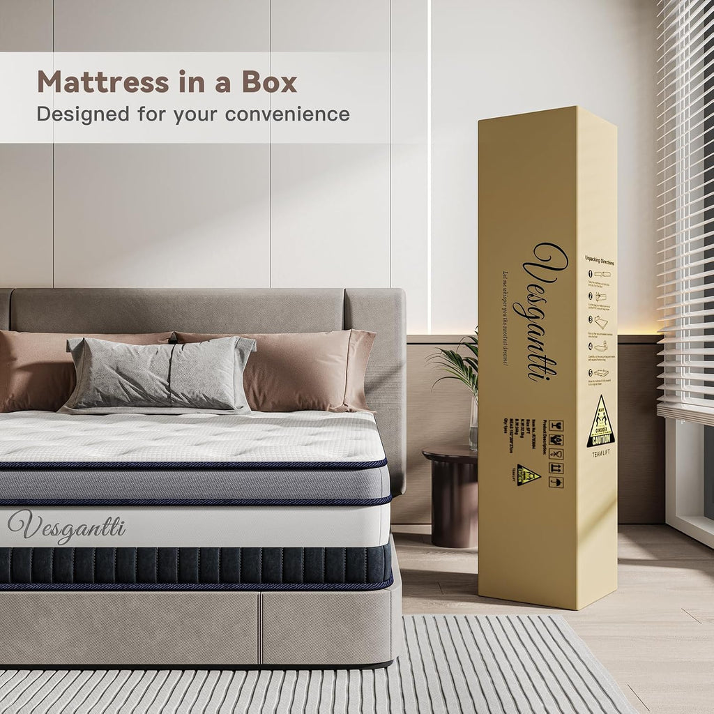4FT6 Double Mattress 135X190Cm Pocket Sprung Medium Mattress