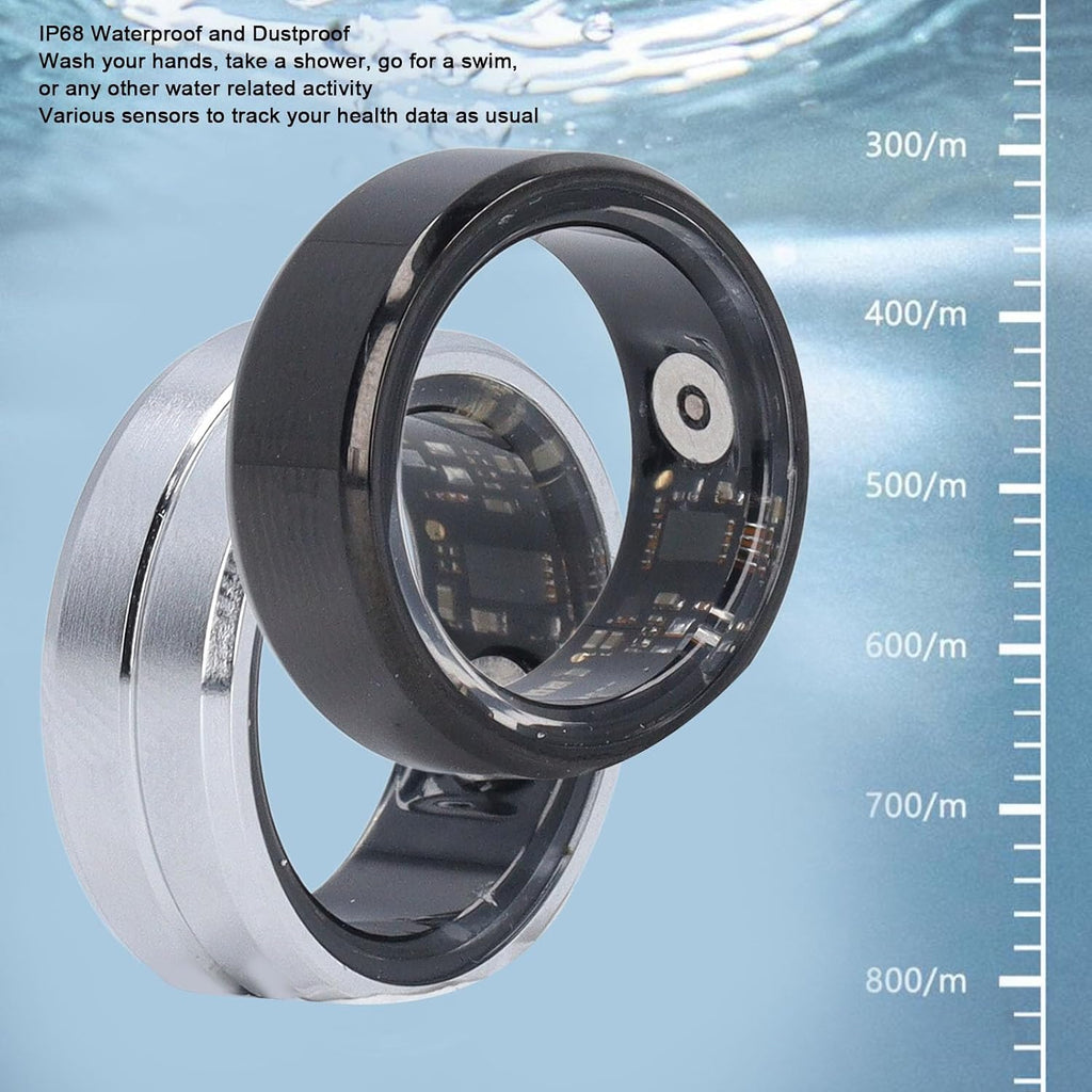Smart Ring Health Tracker, Wearable Fitness Sleep Tracker for Men Women, 6 to 7 Day Battery Life, IP68 Waterproof, Bluetooth Connection, Size 11
