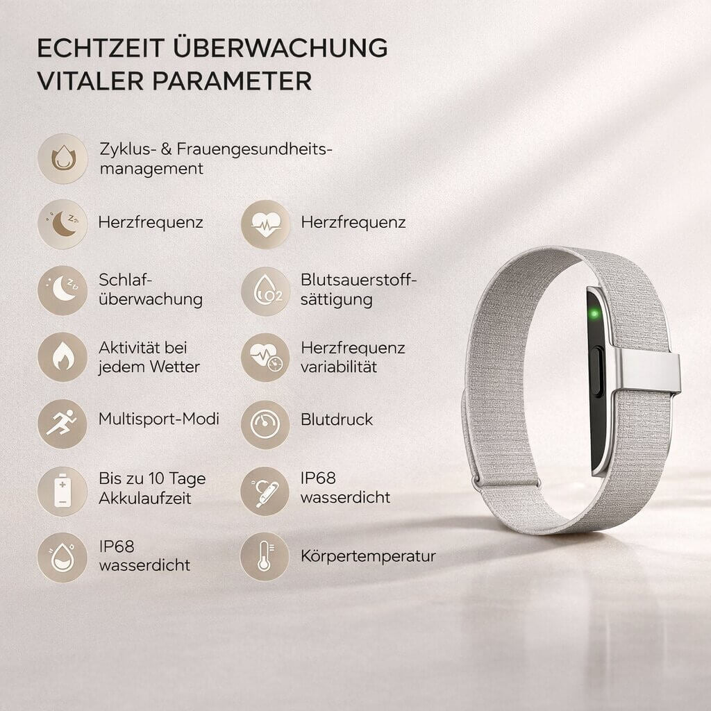 Fitness Tracker Mit Herzfrequenz, Blutdruck & Schlaftracking Ohne Display | Fitness Armband | Virexa