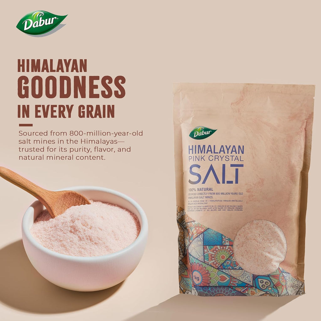 Himalayan Pure Pink Salt - 1Kg (Fine) | 100% Natural with Vital Nutrients | Premium Unrefined | Gluten Free | Halal - Kosher Certified Salt | for Good Health & Lowering Blood Pressure