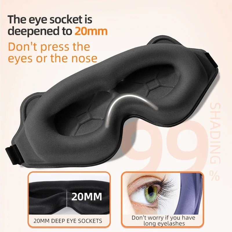 Sleep Eye Mask - Stereoscopic Blindfold for Night Sleep - Comfortable Pad