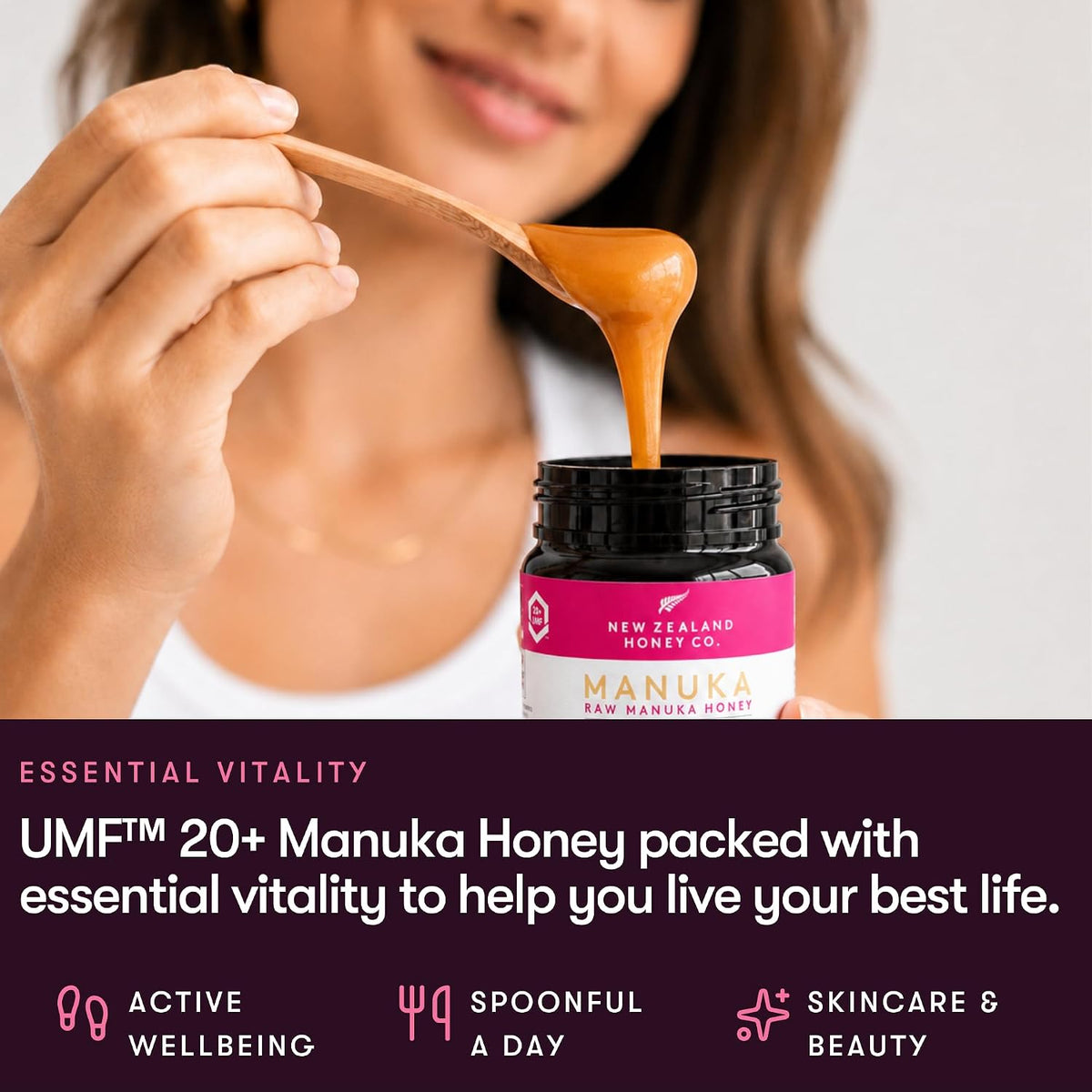 . Raw Manuka Honey UMF 20+ / MGO 829+ – Monofloral, Independently Lab-Tested – New Zealand Origin, QR Traceable – 250G